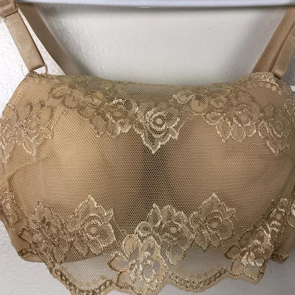 ✨NWT Kali & Wins Floral Lace Nude Bra✨ - Picture 2 of 5